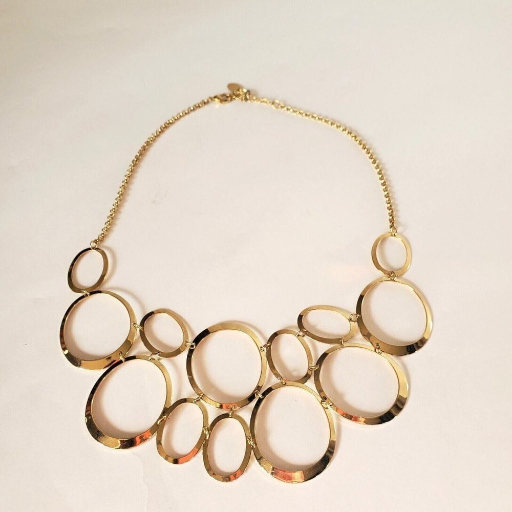 Berricle Women's Gold Toned Hoops Necklace Jewelry